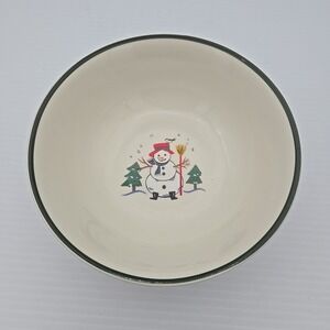 Pfaltzgraff Snow Village Cereal Soup Salad Bowl Snowman Christmas‎ 6"